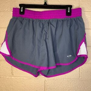 Champion Women's Athletic Shorts in Gray and Pink